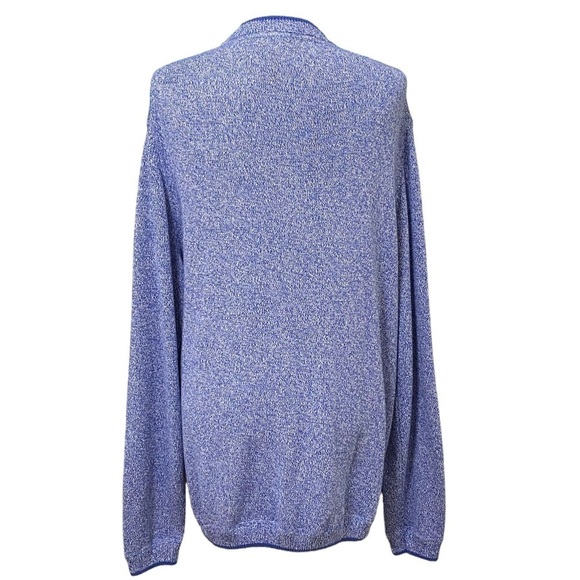 Magaschoni Blue Marled Knit Crewneck Sweater XL Soft Pullover Grandpa Style - Picture 2 of 5